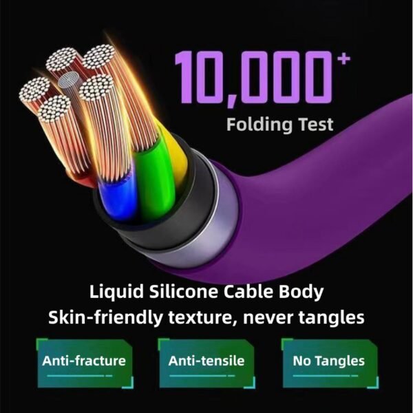 Light column four-in-one data cable 240W super fast charging two-to-two charging cable colorful breathing light home and car multi-function data cable