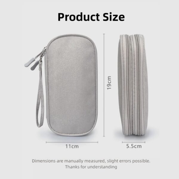 4 Power bank data cable accessories double-layer large capacity storage bag