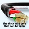 Fishing net three-in-one 6A mobile phone fast charging cable, three heads charging at the same time, pure copper wire is faster and more professional, high-toughness wire is not easy to break