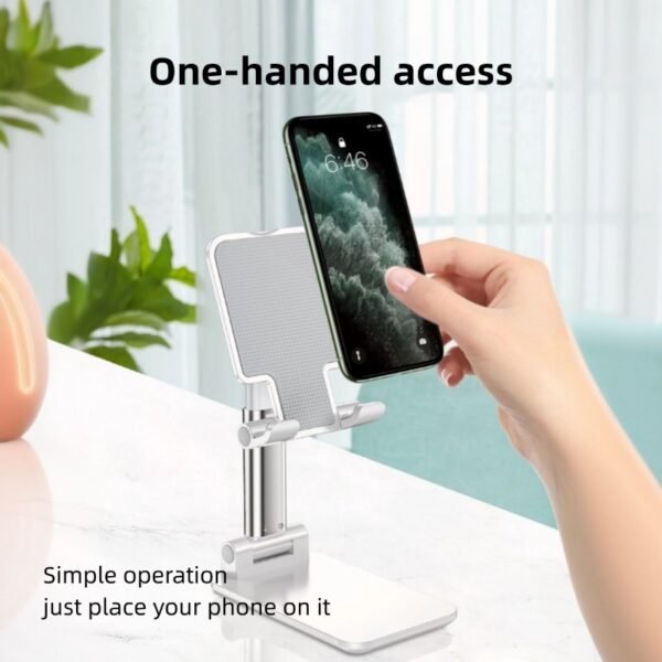 Convenient metal base stand for mobile phone, retractable, liftable, rotating and foldable, a must-have for home and outing
