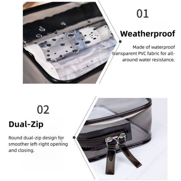 Travel portable toiletry bag, cosmetic bag, waterproof cosmetic bag, large transparent storage bag for swimming, fitness and bathing