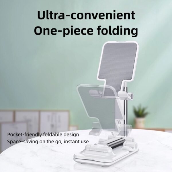 Convenient metal base stand for mobile phone, retractable, liftable, rotating and foldable, a must-have for home and outing