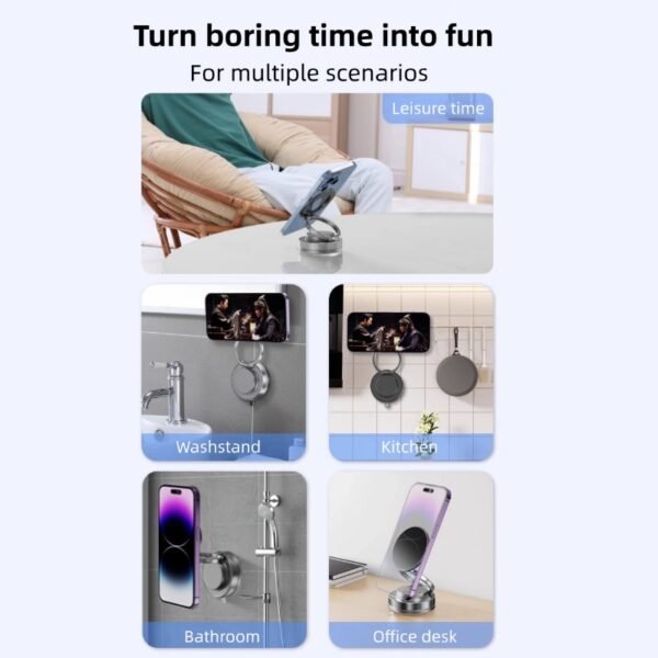 Multifunctional magnetic mobile phone holder, universal rotation and three-axis folding, a must-have for home and outing.