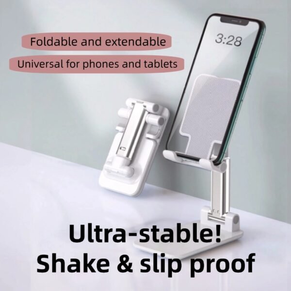 Convenient metal base stand for mobile phone, retractable, liftable, rotating and foldable, a must-have for home and outing