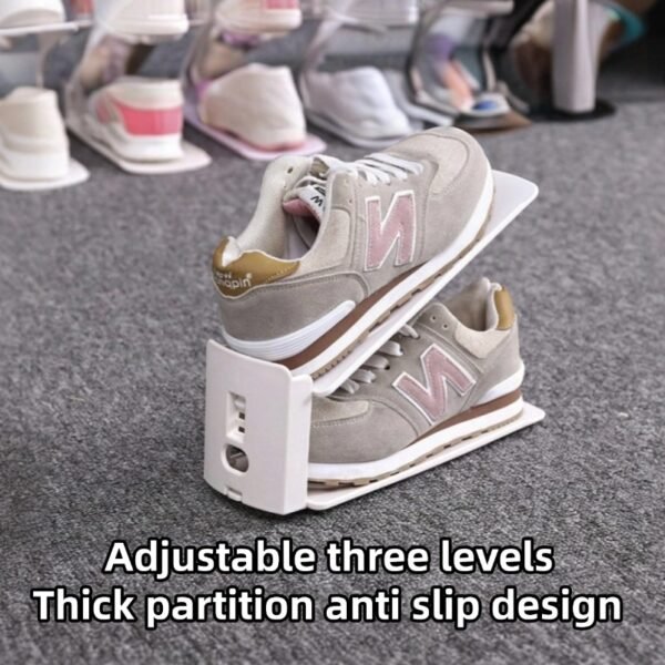 Storage shoe rack double-layer shoe tray three-level adjustable home dormitory organization artifact slippers shoe cabinet shoe storage rack