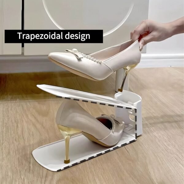 Storage shoe rack double-layer shoe tray three-level adjustable home dormitory organization artifact slippers shoe cabinet shoe storage rack