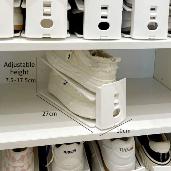 Storage shoe rack double-layer shoe tray three-level adjustable home dormitory organization artifact slippers shoe cabinet shoe storage rack