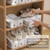 Storage shoe rack double-layer shoe tray three-level adjustable home dormitory organization artifact slippers shoe cabinet shoe storage rack