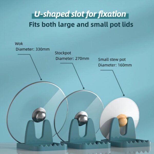 1 Kitchen pot lid rack countertop foldable rack for spoon cooking spatula pot lid rack storage artifact