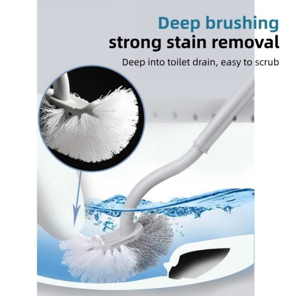 1 Japanese toilet brush 360 degree household soft bristle toilet cleaning brush long handle wall-mounted bathroom toilet brush base