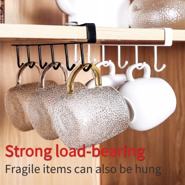 Kitchen Storage Rack Hook Rack, Punch-Free, Spatula and Spoon Hanger, Under-Cabinet Hook Hanging