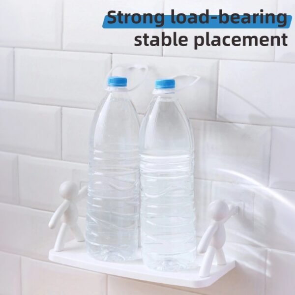 2 Simple bathroom wall-mounted guardrail rack creative punch-free kitchen storage rack spice rack