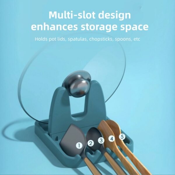 2 Kitchen pot lid rack countertop foldable rack for spoon cooking spatula pot lid rack storage artifact