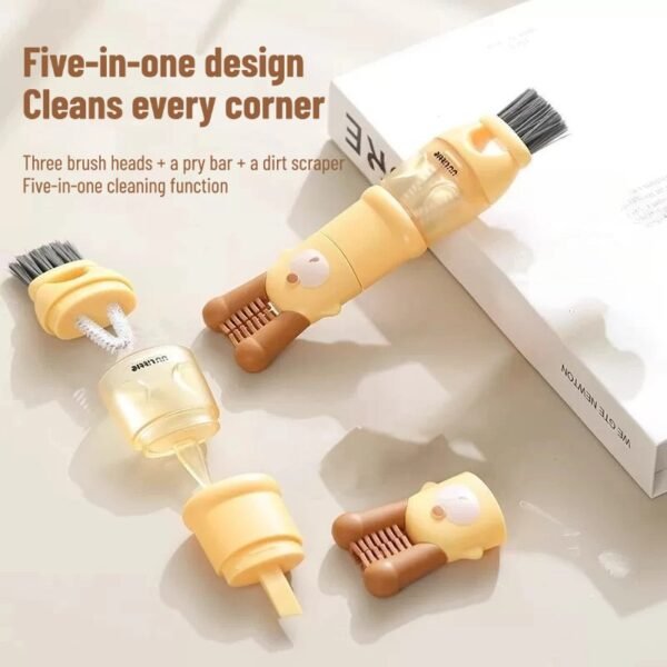 2 Five-in-one cup lid brush water cup brush multi-function gap cleaning special cup brush cleaning bottle artifact