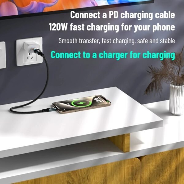 120W USB female to TYPE-C male fast charging adapter suitable for USB flash drive transfer OTG10G adapter