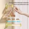 Punch-free retractable clothes hanger storage rack home wall-mounted clothes drying rack