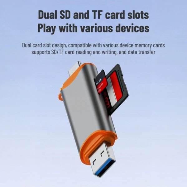 Multi-function card reader 4 in 1 universal USB/TYPE-C for mobile phones and computers, cameras, SD cards and TF cards