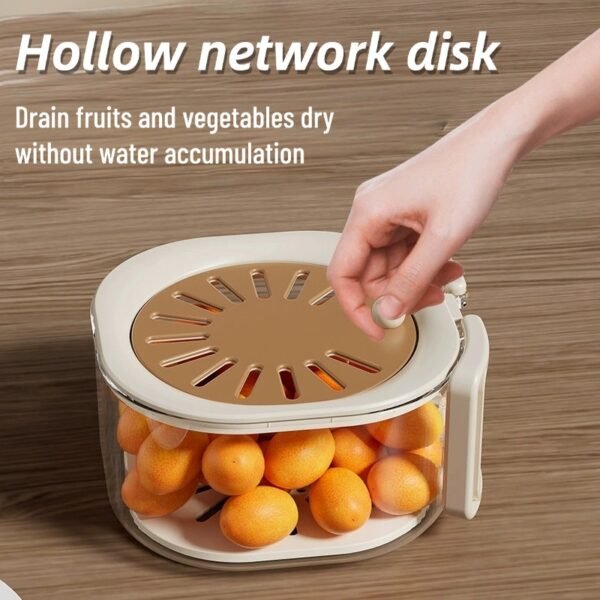A Food-Grade Thickened Multifunctional Fruit and Vegetable Drainer with Lid