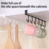 Kitchen Storage Rack Hook Rack, Punch-Free, Spatula and Spoon Hanger, Under-Cabinet Hook Hanging