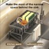 Kitchen rack rag storage drain rack punch-free household spice rack sink faucet sink artifact