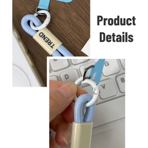 Wrist mobile phone lanyard simple ins style short dopamine anti-drop strong keychain clip camera pendant