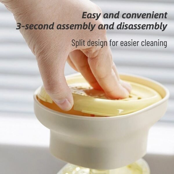 3 Dishwashing Liquid Dispenser for Sinks and Kitchens: Convenient and labor-saving detergent dispenser for household use, including a dishwashing sponge and soap dispenser