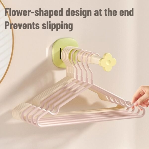 Punch-free retractable clothes hanger storage rack home wall-mounted clothes drying rack