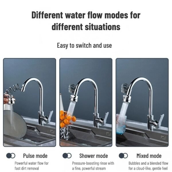 3 Three-speed faucet extender booster splash-proof shower kitchen universal upgrade universal shower nozzle