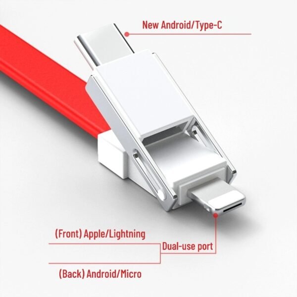 Power bank data cable fast charging ultra-short portable keychain suitable for Apple Huawei Android three-in-one multi-head