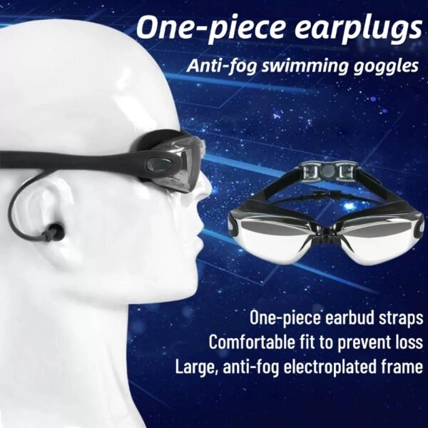 High-definition, anti-fog, waterproof, professional electroplated swimming goggles