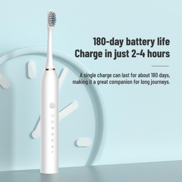 Rechargeable electric toothbrush with soft bristles, automatic sonic smart teeth cleaning tool