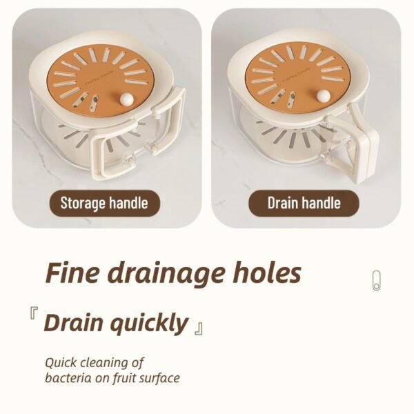 A Food-Grade Thickened Multifunctional Fruit and Vegetable Drainer with Lid