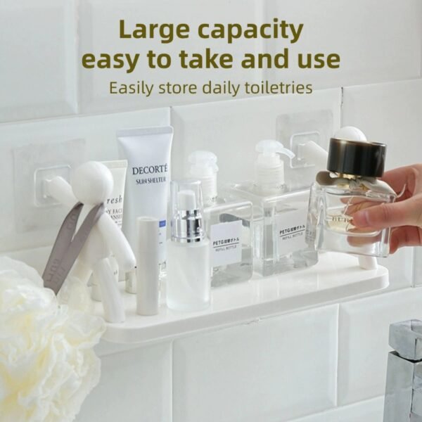 4 Simple bathroom wall-mounted guardrail rack creative punch-free kitchen storage rack spice rack
