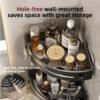 Punch-free bathroom tripod toilet wash basin wall-mounted rack toilet kitchen storage corner rack