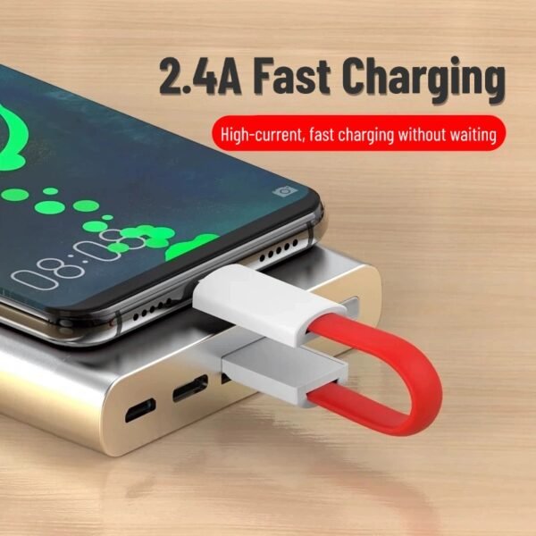 Power bank data cable fast charging ultra-short portable keychain suitable for Apple Huawei Android three-in-one multi-head