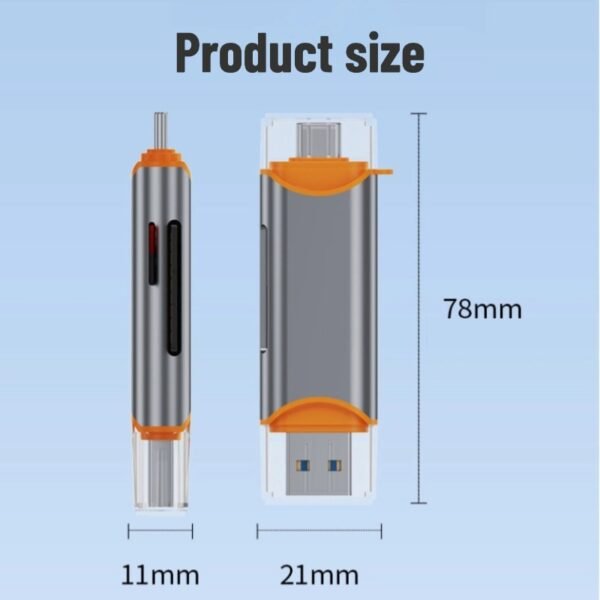 Multi-function card reader 4 in 1 universal USB/TYPE-C for mobile phones and computers, cameras, SD cards and TF cards