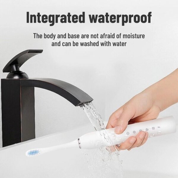 Rechargeable electric toothbrush with soft bristles, automatic sonic smart teeth cleaning tool