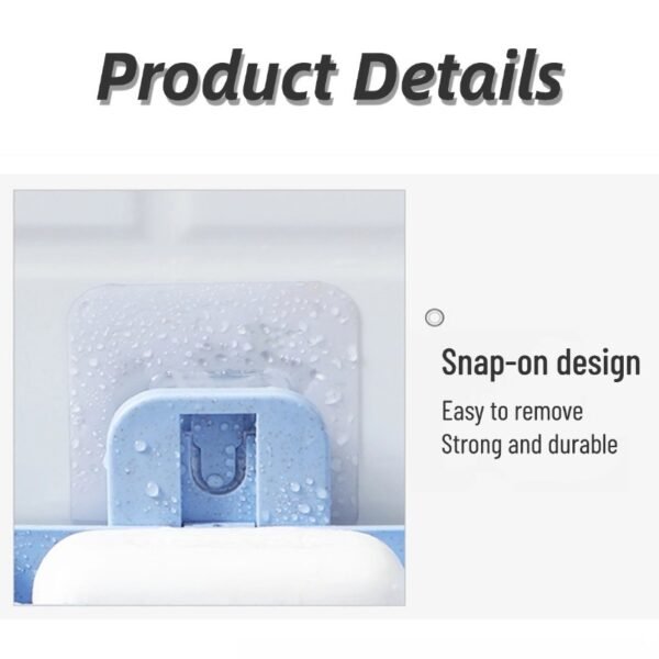 4 Punch-Free Double-Layered Soap Dish, Wall-Mounted Soap Dish, Bathroom Storage Rack with Suction Cup Soap Holder