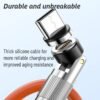 Rotating Magnetic Data Cable 120W Super Fast Charging Apple Type-C Android 3-in-1 Charging Cable
