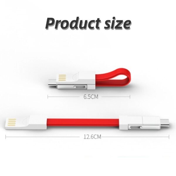 Power bank data cable fast charging ultra-short portable keychain suitable for Apple Huawei Android three-in-one multi-head
