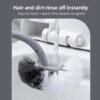 6 Japanese toilet brush 360 degree household soft bristle toilet cleaning brush long handle wall-mounted bathroom toilet brush base
