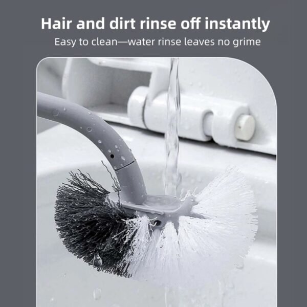 6 Japanese toilet brush 360 degree household soft bristle toilet cleaning brush long handle wall-mounted bathroom toilet brush base
