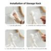 6 Simple bathroom wall-mounted guardrail rack creative punch-free kitchen storage rack spice rack