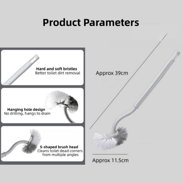 7 Japanese toilet brush 360 degree household soft bristle toilet cleaning brush long handle wall-mounted bathroom toilet brush base