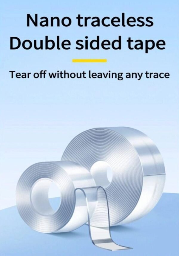 Transparent nano-traceless double-sided tape with super strong adhesion and easy to remove, a good helper for home and office pasting