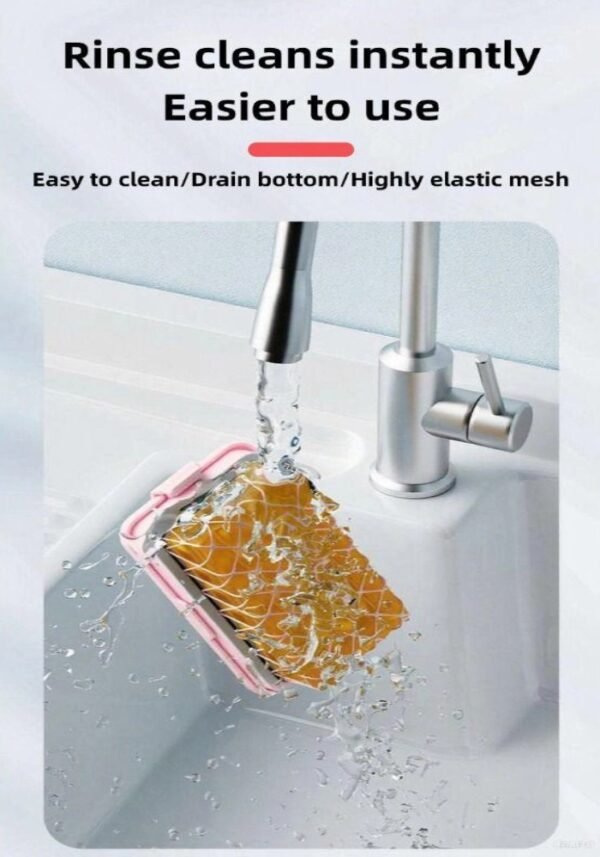 High elastic mesh soap foaming box for bathroom non-slip multifunctional hands-free rubbing