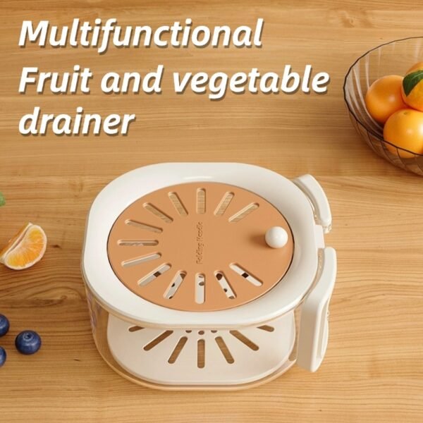 A Food-Grade Thickened Multifunctional Fruit and Vegetable Drainer with Lid