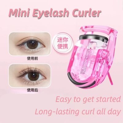 Portable eyelash curler for beginners with long-lasting curling and shaping