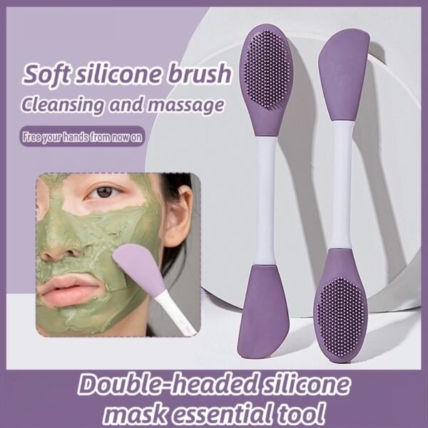 Double-headed silicone mask brush face cleansing massage brush mud mask smear face homemade soft mask tool special brush