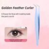 False eyelashes special gold feather clip grafting eyelash curler stainless steel tight interface round head tweezers
